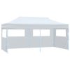 Folding Pop-up Partytent with Sidewalls 3×6 m Steel White