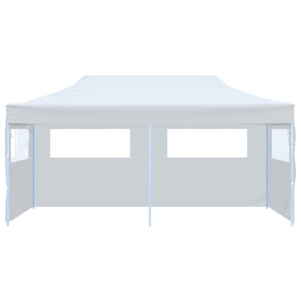 Folding Pop-up Partytent with Sidewalls 3×6 m Steel White