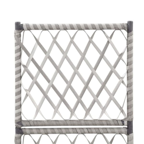 Trellis Raised Bed with Pot Poly Rattan – 30x30x107 cm, Grey