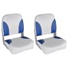 Boat Seat Foldable Backrest With Blue-white Pillow 41 x 36 x 48 cm – 2