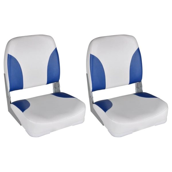 Boat Seat Foldable Backrest With Blue-white Pillow 41 x 36 x 48 cm – 2