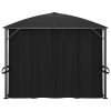 Gazebo with Curtains 400x300x265 cm Anthracite