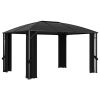 Gazebo with Curtains 400x300x265 cm Anthracite