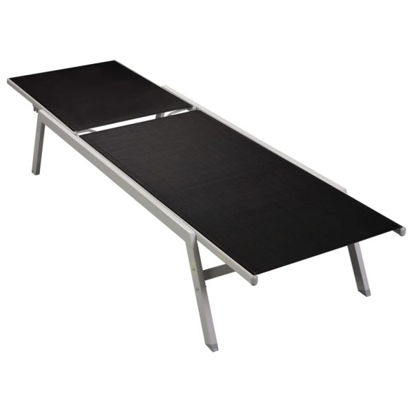 Sun Lounger Steel and Textilene Black