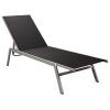 Sun Lounger Steel and Textilene Black