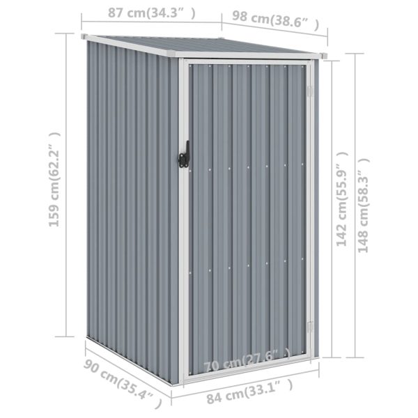 Garden Shed 87x98x159 cm Galvanised Steel – Grey