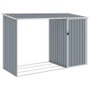 Garden Firewood Shed 245x98x159 cm Galvanised Steel – Grey