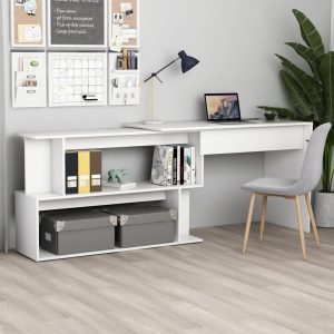 Corner Desk 200x50x76 cm Engineered Wood – White