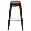 Bar Stools 4 pcs Black Real Leather