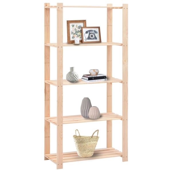 5-Tier Storage Racks 2 pcs 80x38x170 cm Solid Wood Pine 250 kg