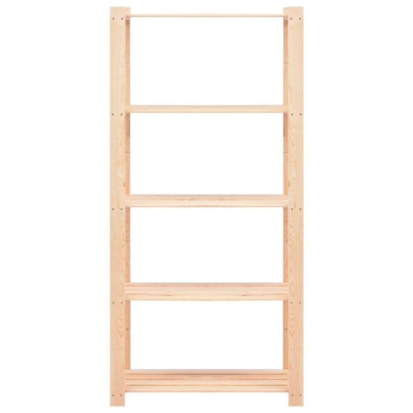 5-Tier Storage Racks 2 pcs 80x38x170 cm Solid Wood Pine 250 kg