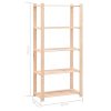 5-Tier Storage Racks 2 pcs 80x38x170 cm Solid Wood Pine 250 kg