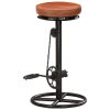 Bar Stools 2 pcs and Real Goat Leather – Brown and Black