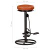 Bar Stools 2 pcs and Real Goat Leather – Brown and Black