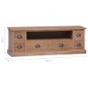 Claremont TV Cabinet 120x30x40 cm Solid Teak Wood