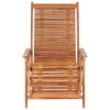 Garden Lounge Chair with Footrest Solid Teak Wood