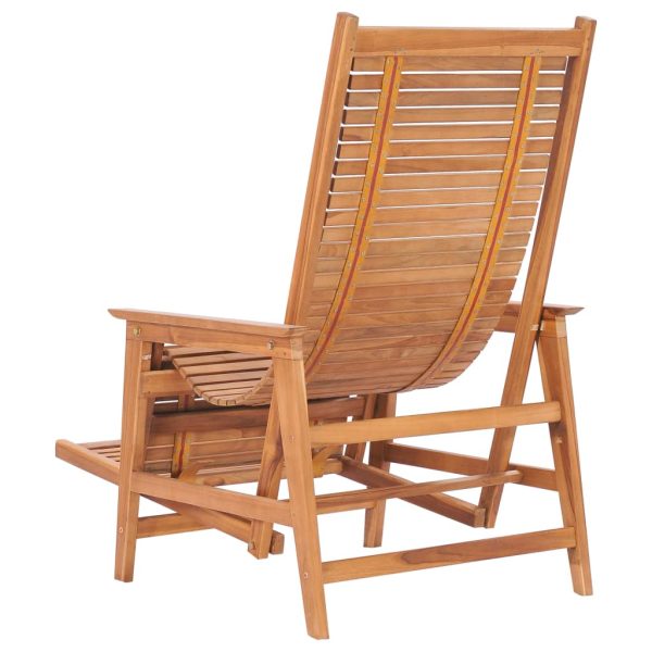 Garden Lounge Chair with Footrest Solid Teak Wood