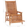 Garden Lounge Chair with Footrest Solid Teak Wood