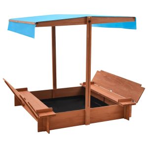 Sandbox with Roof Firwood 122x120x123 cm