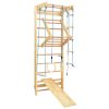 Indoor Climbing Playset with Ladders Rings Slide Wood