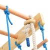 Indoor Climbing Playset with Ladders Rings Slide Wood