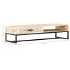 Coffee Table White 117x50x30 cm Solid Acacia Wood