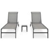 Sun Loungers 2 pcs with Table Textilene and Steel