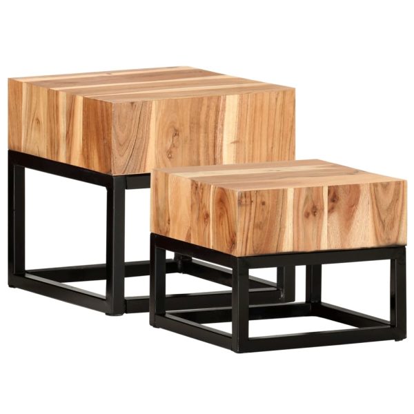 Castleton Side Tables 2 pcs Solid Acacia Wood