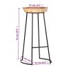 Bar Stools 2 pcs Solid Acacia Wood