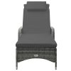 Sun Lounger with Wheels Poly Rattan Anthracite