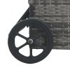 Sun Lounger with Wheels Poly Rattan Anthracite