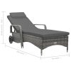 Sun Lounger with Wheels Poly Rattan Anthracite