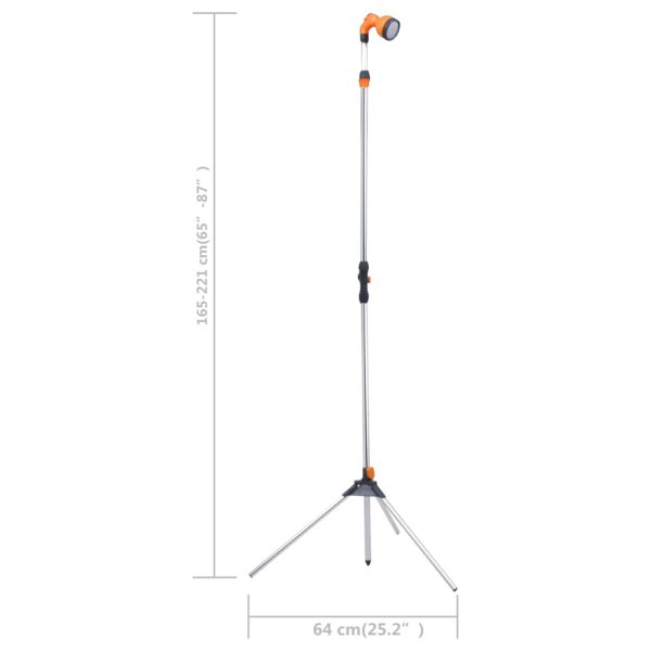 Garden Shower with Tripod 221 cm Aluminium