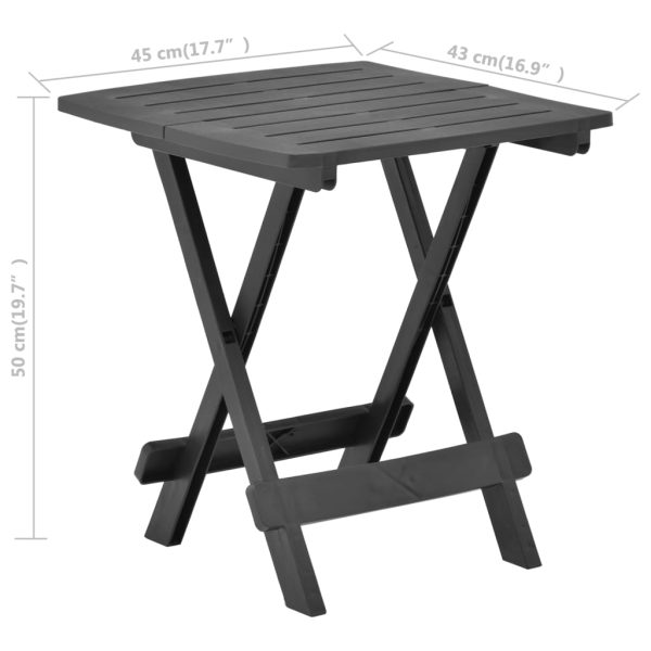 Folding Garden Table Anthracite 45x43x50 cm Plastic