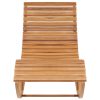 Rocking Sunlounger Solid Teak Wood