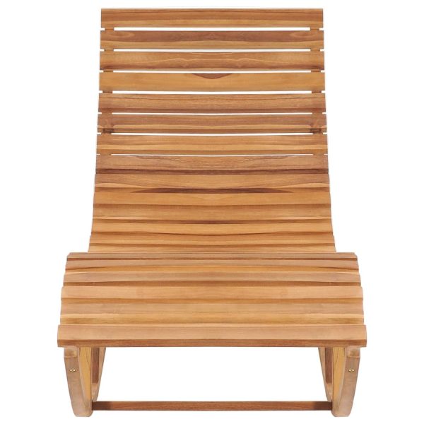 Rocking Sunlounger Solid Teak Wood