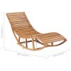 Rocking Sunlounger Solid Teak Wood