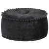 Round Pouffe Velvet 40×20 cm – Anthracite