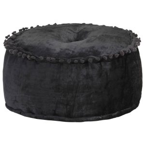 Round Pouffe Velvet 40x20 cm