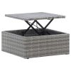 Garden Lounge Bed with Roof Mixed Grey Poly Rattan