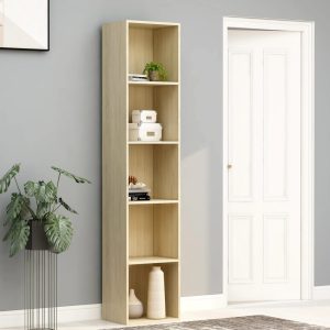 2-Tier Book Cabinet – 40x30x189 cm, Sonoma oak