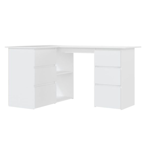 Corner Desk 145x100x76 cm Engineered Wood – White