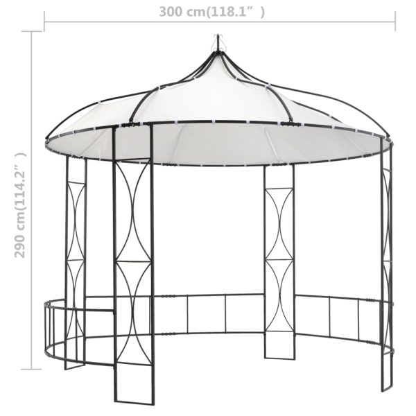 Gazebo 300×290 cm Round – White