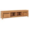 Davyhulme TV Cabinet 135x30x35 cm Solid Teak Wood