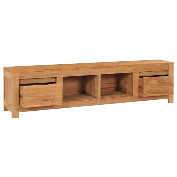 Davyhulme TV Cabinet 135x30x35 cm Solid Teak Wood