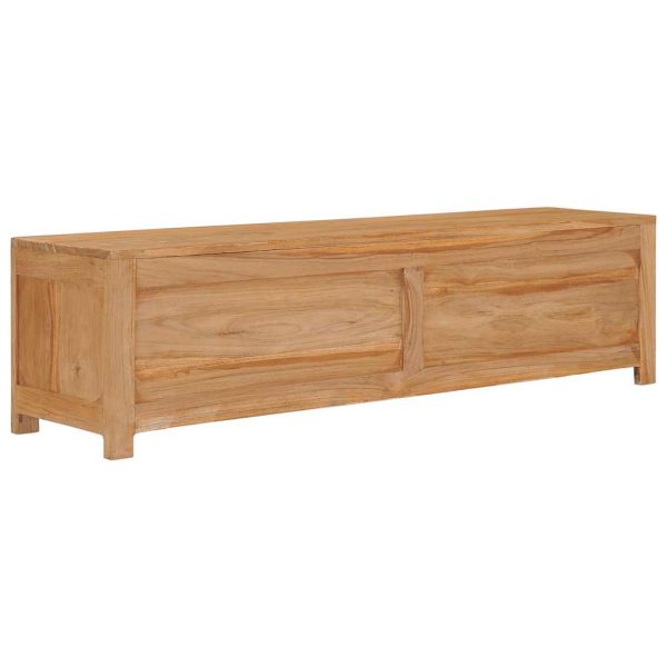 Davyhulme TV Cabinet 135x30x35 cm Solid Teak Wood