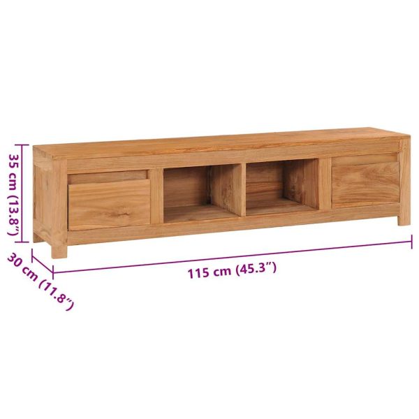 Davyhulme TV Cabinet 135x30x35 cm Solid Teak Wood