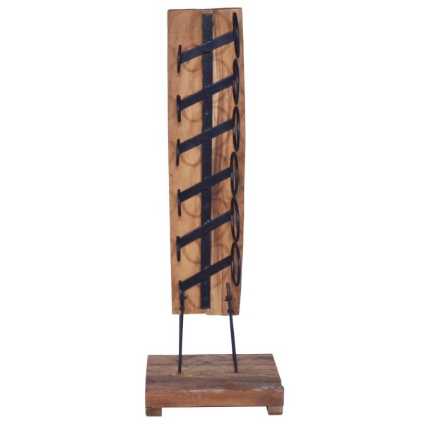 Wine Rack for 6 Bottles 35x35x100 cm Solid Teak Wood