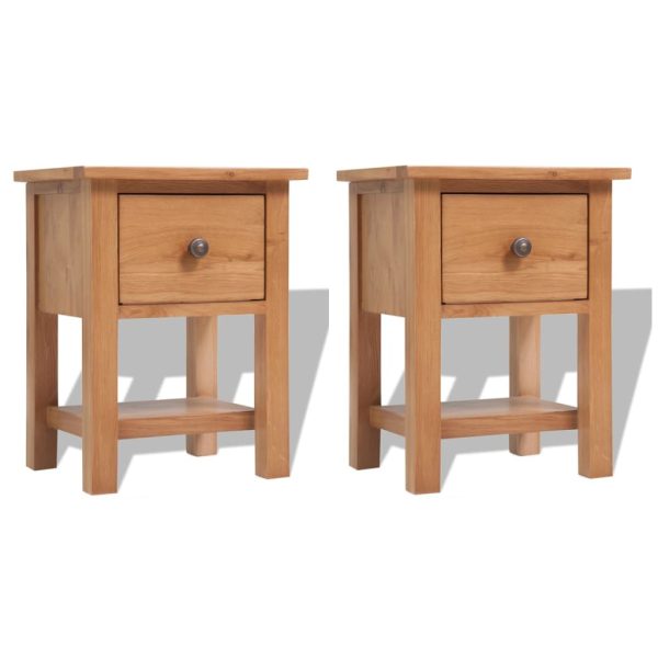 Glenville Nightstands 2 pcs 36x30x47 cm Solid Oak Wood