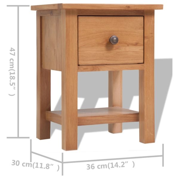 Glenville Nightstands 2 pcs 36x30x47 cm Solid Oak Wood